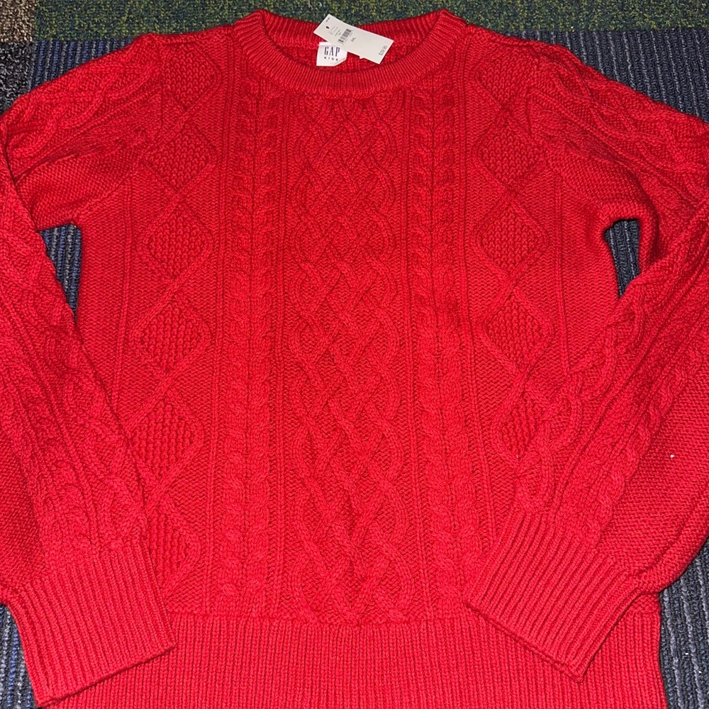 GAP Kids Vibrant Red Cable Knit Sweater XXL